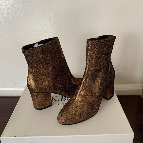 L.K.Bennett London warm gold Lea jourdan ankle boots size 5,5, E U 36 - Picture 15 of 16